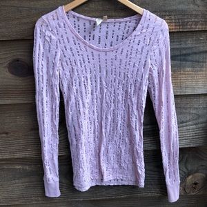 BKE Distressed Fitted Layering Long Sleeve